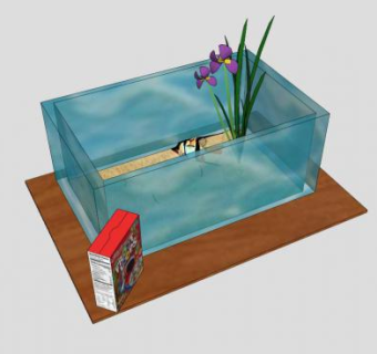 现代方形水族馆SU模型下载_sketchup草图大师SKP模型