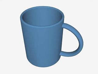 蓝色咖啡杯SU模型下载_sketchup草图大师SKP模型