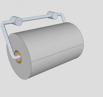 不锈钢墙面厨房纸卷夹SU模型下载_sketchup草图大师SKP模型