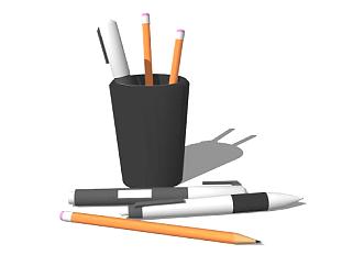 笔筒铅笔SU模型下载_sketchup草图大师SKP模型