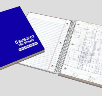 螺旋装订的笔记本SU模型下载_sketchup草图大师SKP模型