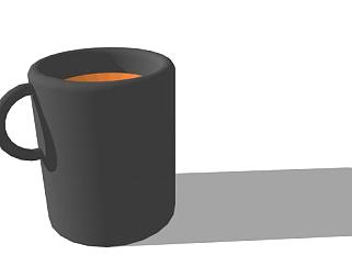 黑色咖啡杯SU模型下载_sketchup草图大师SKP模型