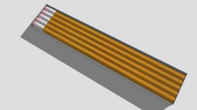 文具新铅笔SU模型下载_sketchup草图大师SKP模型