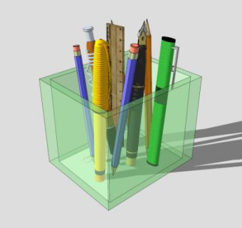 玻璃桌面工具整理器SU模型下载_sketchup草图大师SKP模型