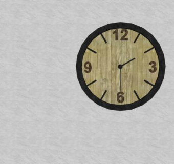 黑色木制钢框架时钟SU模型下载_sketchup草图大师SKP模型