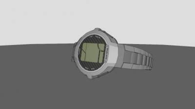 卡西欧波感受器手表SU模型下载_sketchup草图大师SKP模型