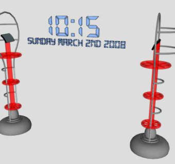 三维投影时钟SU模型下载_sketchup草图大师SKP模型