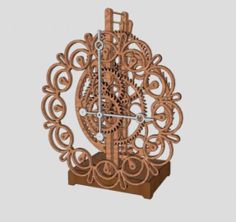木制壁炉时钟SU模型下载_sketchup草图大师SKP模型
