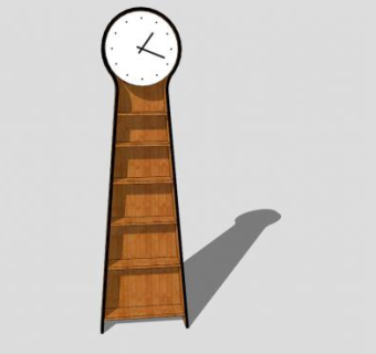 落地存储时钟SU模型下载_sketchup草图大师SKP模型