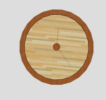 实木闹钟时钟SU模型下载_sketchup草图大师SKP模型