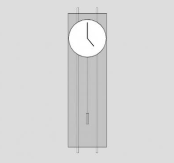 玻璃铬制挂钟SU模型下载_sketchup草图大师SKP模型