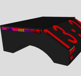 数字现代时钟SU模型下载_sketchup草图大师SKP模型