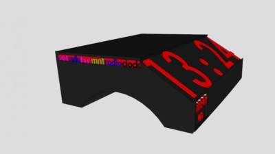 数字现代时钟SU模型下载_sketchup草图大师SKP模型