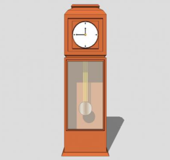 简单老爷钟SU模型下载_sketchup草图大师SKP模型