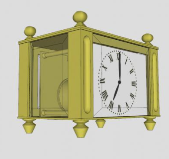 风景马车钟SU模型下载_sketchup草图大师SKP模型