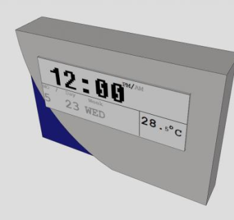 方形固定时钟SU模型下载_sketchup草图大师SKP模型