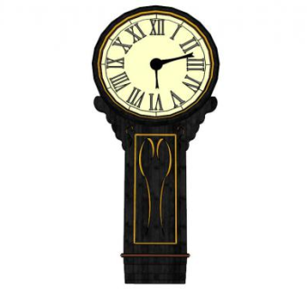 客厅古董时钟SU模型下载_sketchup草图大师SKP模型