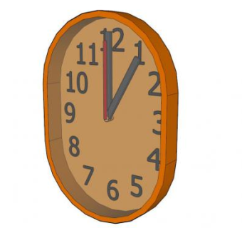 黄色闹钟挂钟SU模型下载_sketchup草图大师SKP模型