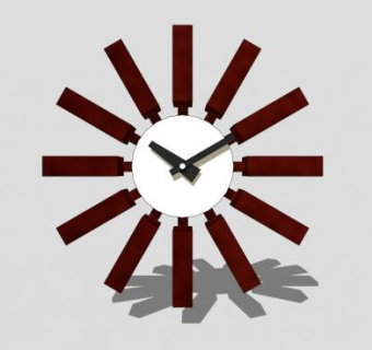 花型挂钟SU模型下载_sketchup草图大师SKP模型