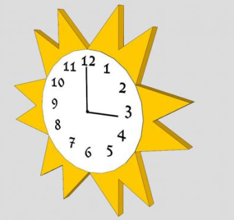 太阳挂钟时钟SU模型下载_sketchup草图大师SKP模型