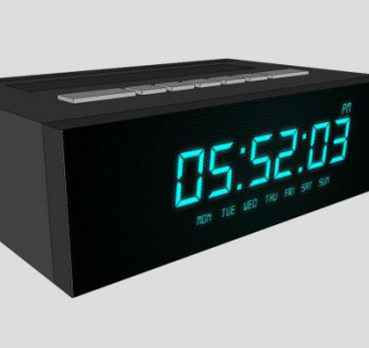 数字时钟闹钟SU模型下载_sketchup草图大师SKP模型