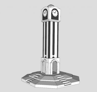 霍姆斯新闻时钟SU模型下载_sketchup草图大师SKP模型