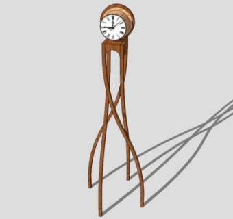 落地四脚时钟SU模型下载_sketchup草图大师SKP模型