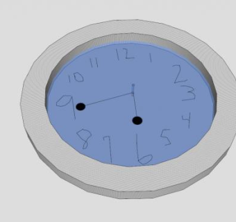 现代金属挂钟SU模型下载_sketchup草图大师SKP模型