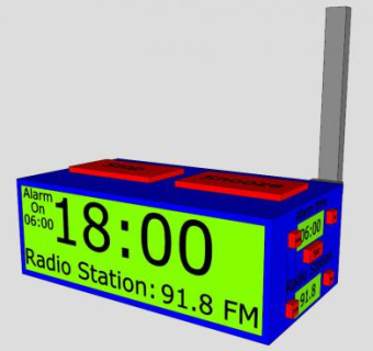 收音机数字时钟SU模型下载_sketchup草图大师SKP模型