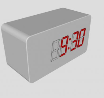 现代数字闹钟SU模型下载_sketchup草图大师SKP模型