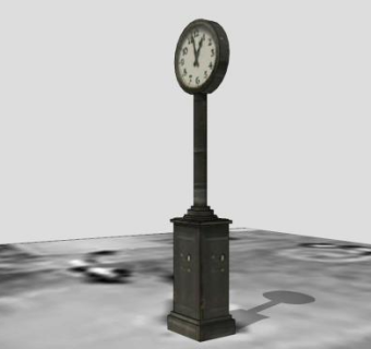 街道钟SU模型下载_sketchup草图大师SKP模型