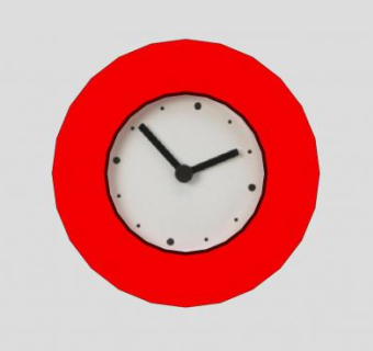 宜家红色时钟SU模型下载_sketchup草图大师SKP模型