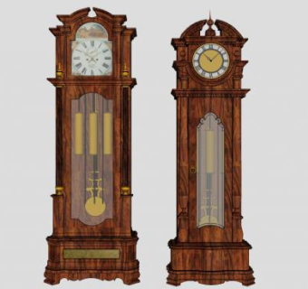 复古落地长钟SU模型下载_sketchup草图大师SKP模型