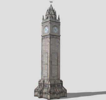 艾伯特纪念钟SU模型下载_sketchup草图大师SKP模型