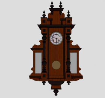 老式摆钟SU模型下载_sketchup草图大师SKP模型