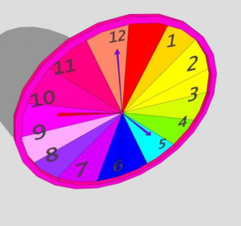 彩色圆钟SU模型下载_sketchup草图大师SKP模型