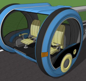 公路上的概念车SU模型设计_su模型下载 草图大师模型_SKP模型