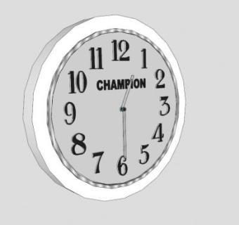 银色时钟SU模型下载_sketchup草图大师SKP模型