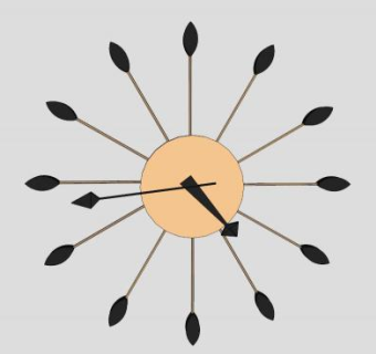 现代简易挂钟SU模型下载_sketchup草图大师SKP模型