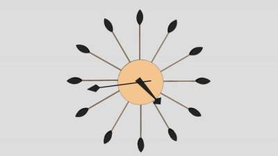 现代简易挂钟SU模型下载_sketchup草图大师SKP模型