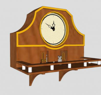客厅时钟摆钟SU模型下载_sketchup草图大师SKP模型