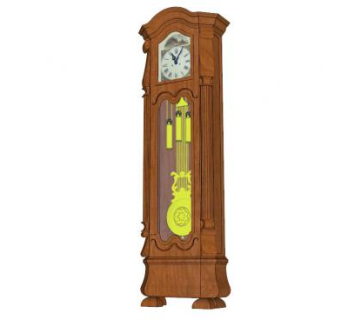 落地式圆形大摆钟SU模型下载_sketchup草图大师SKP模型