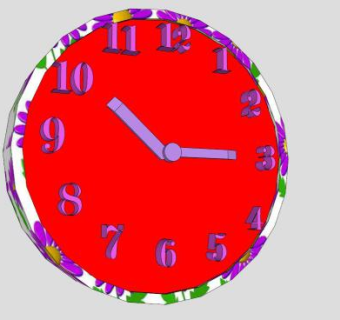 红色现代时钟SU模型下载_sketchup草图大师SKP模型