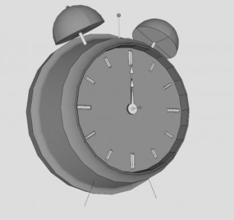 银色闹钟SU模型下载_sketchup草图大师SKP模型