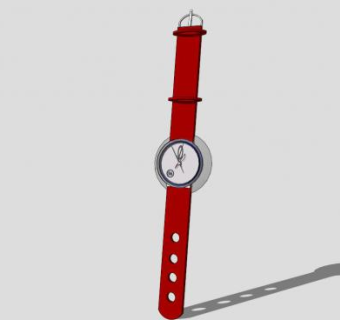 红色手表SU模型下载_sketchup草图大师SKP模型