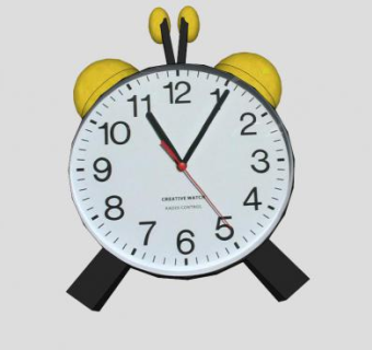 现代石英闹钟SU模型下载_sketchup草图大师SKP模型