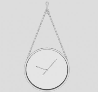 现代白色吊钟挂钟SU模型下载_sketchup草图大师SKP模型