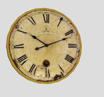 古老时钟挂钟SU模型下载_sketchup草图大师SKP模型