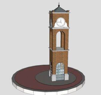 欧式钟楼SU模型下载_sketchup草图大师SKP模型