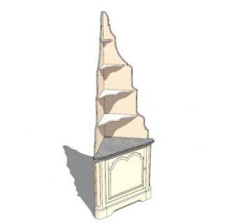 欧式角落橱柜SU模型下载_sketchup草图大师SKP模型